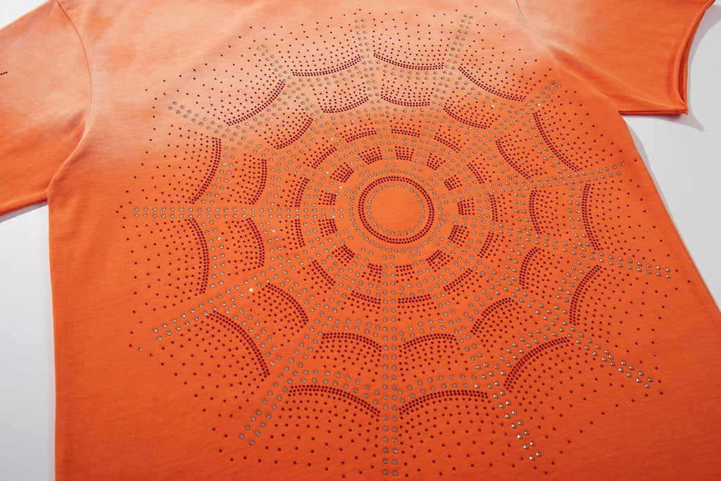 MAJESTIK Rhinestone Spiderweb Graphic T-Shirt — detail