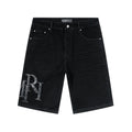 AMIRI Tonal Monogram Denim Shorts — hero