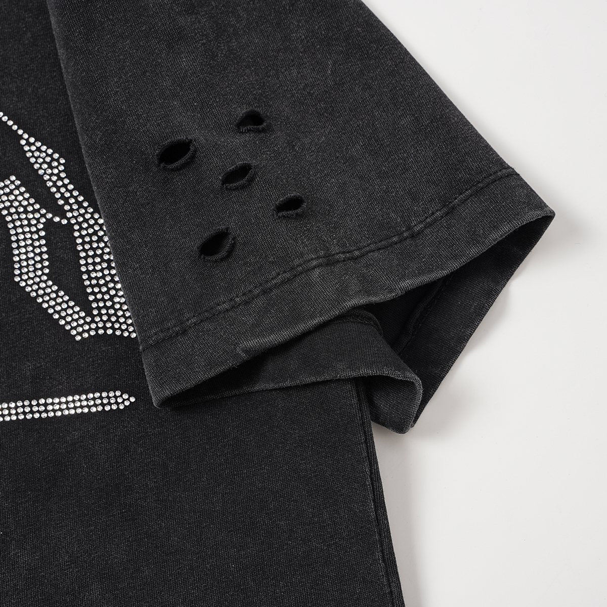 Godspeed Washed Rhinestone Graphic T-Shirt — detail