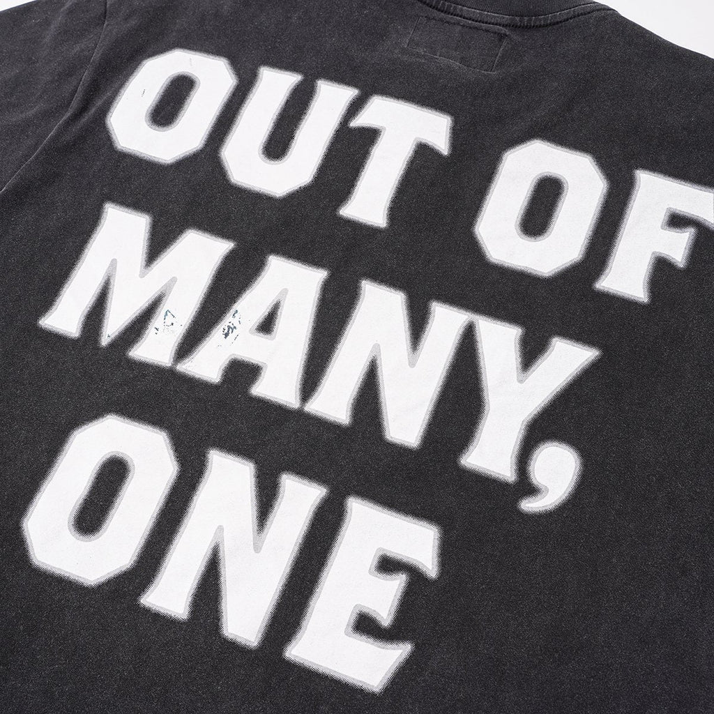 Godspeed Out of Many One Washed Black Graphic T-Shirt — detail