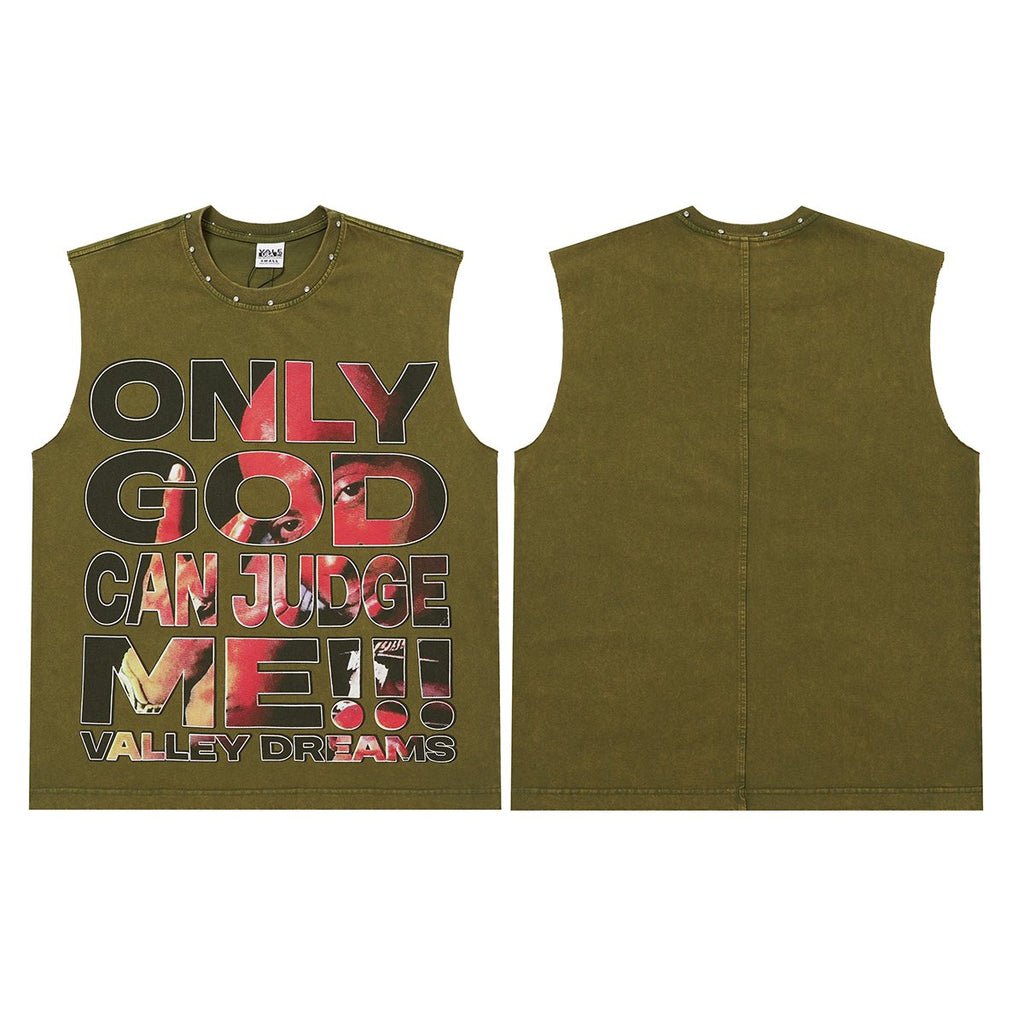 VALLEY Only God Can Judge Me Sleeveless T-Shirt — front