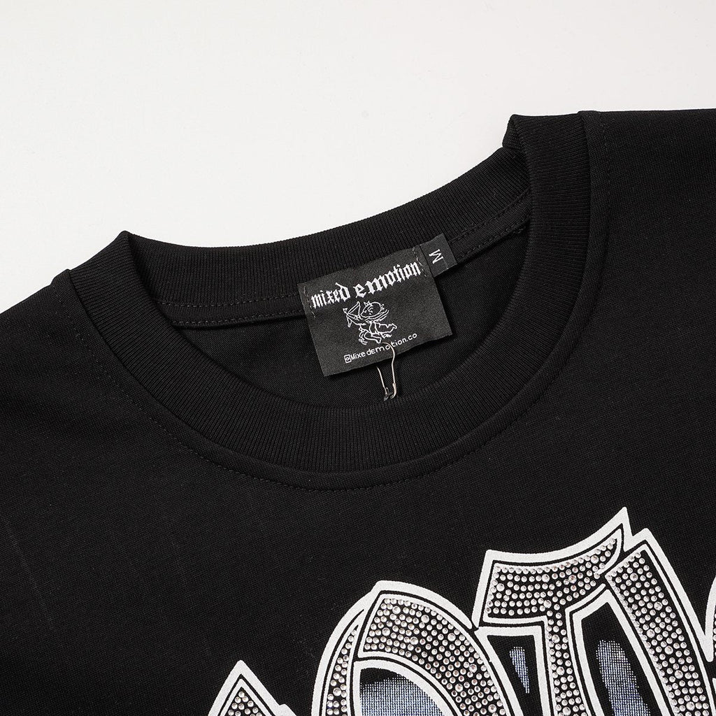 MIXED EMOTION Angel Praying Hands Graphic T-Shirt — neck_label