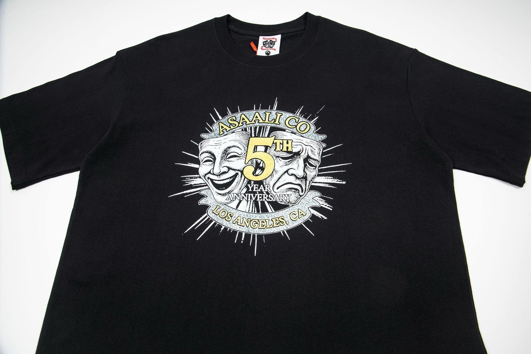 ASAALL Theatrical Mask Graphic T-Shirt — detail