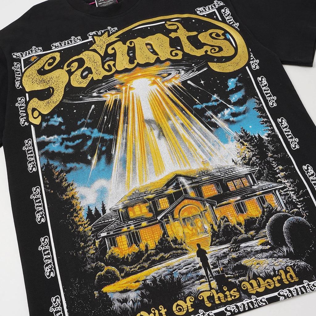 SAINT UFO Alien Graphic Short-Sleeve T-Shirt — detail