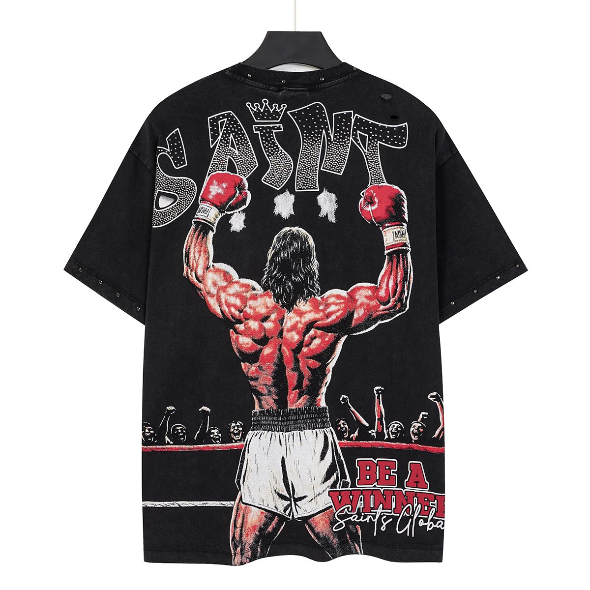 SAINT Boxing Graphic Washed T-Shirt — back