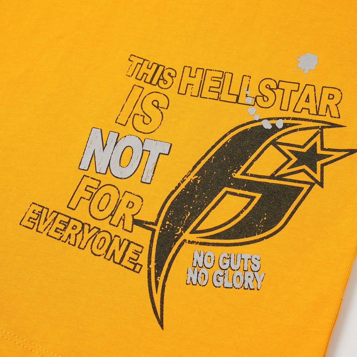 Hellstar No Guts No Glory Yellow Graphic T-Shirt — detail