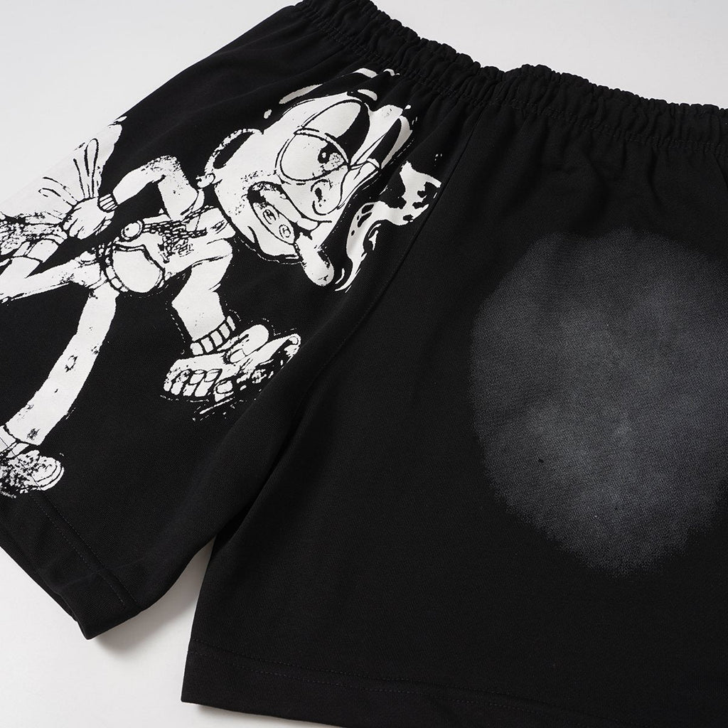 THAT'S A AWFUL LOT OF COUGH SYRUP Drawstring Graphic Shorts — detail