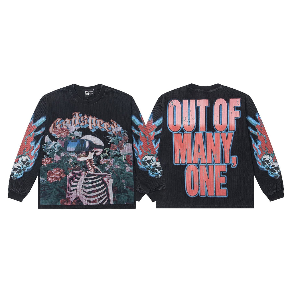 Godspeed Skeleton Floral Long-Sleeve T-Shirt — comparison