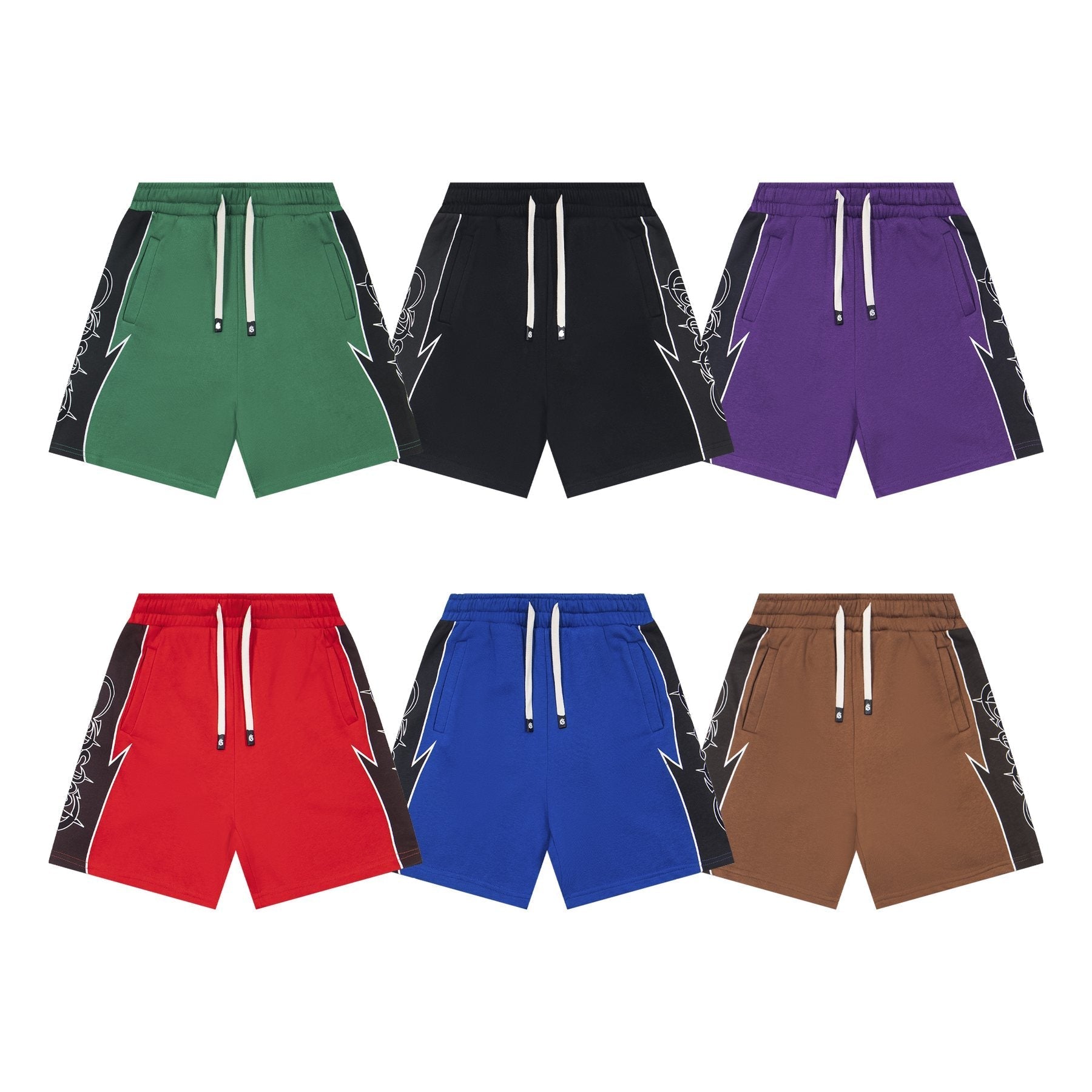 Godspeed Printed Side-Panel Drawstring Shorts — comparison