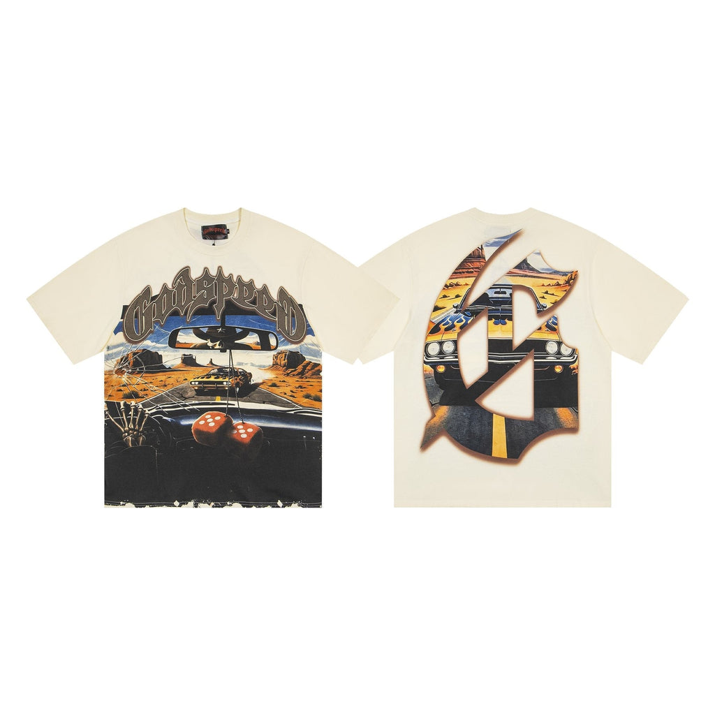 Godspeed Car & Dice Graphic T-Shirt — front