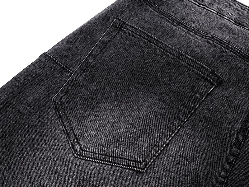 Purple Brand Rhinestone Washed Denim Shorts — detail