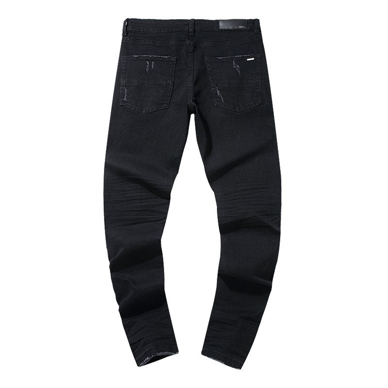 AMIRI Black Distressed Moto Panel Jeans — back