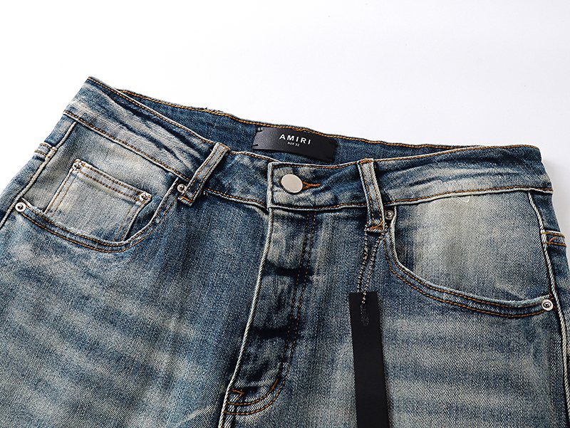 AMIRI Light Blue Embroidered Jeans — detail