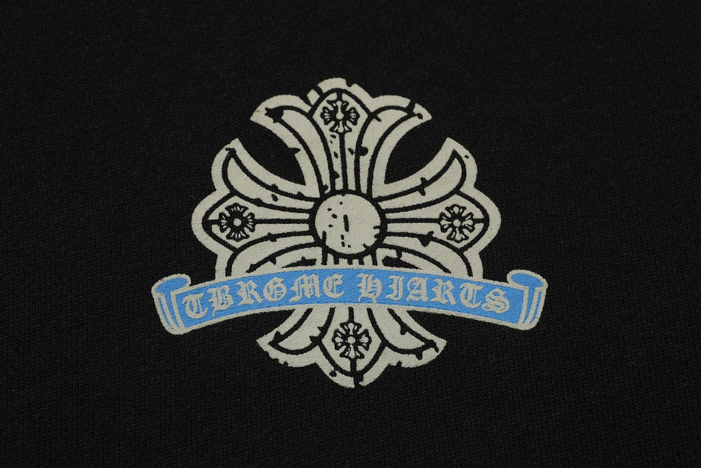 Chrome Hearts Blue Sanskrit Cross Zip Hoodie — detail