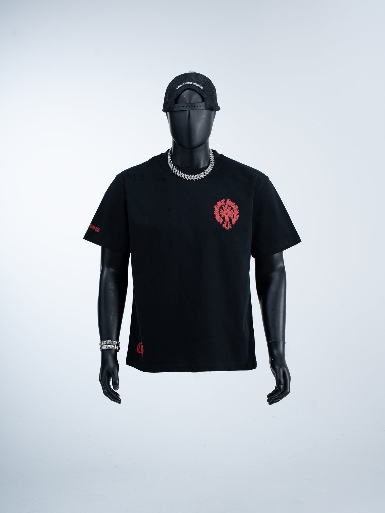 Chrome Hearts Red Cross Graphic Short-Sleeve T-Shirt — front