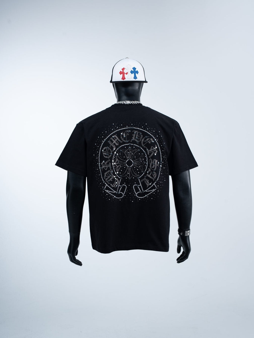 Chrome Hearts Rhinestone-Style Graphic T-Shirt — back