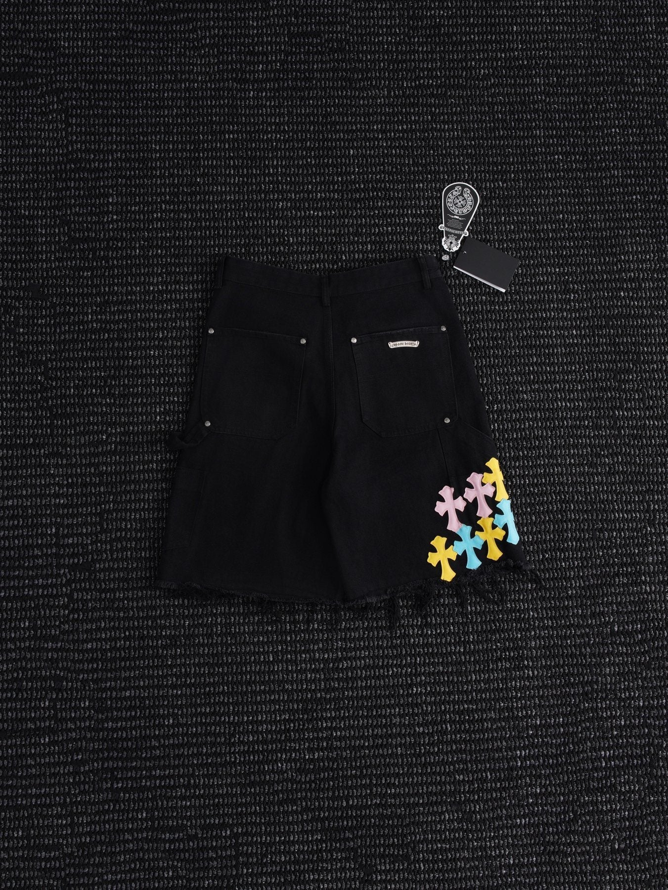 Chrome Hearts Cross Appliqué Black Shorts — back