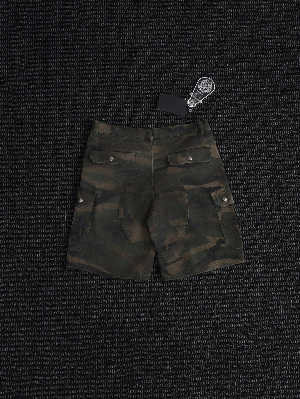 Chrome Hearts Green Camo Cargo Shorts — hero
