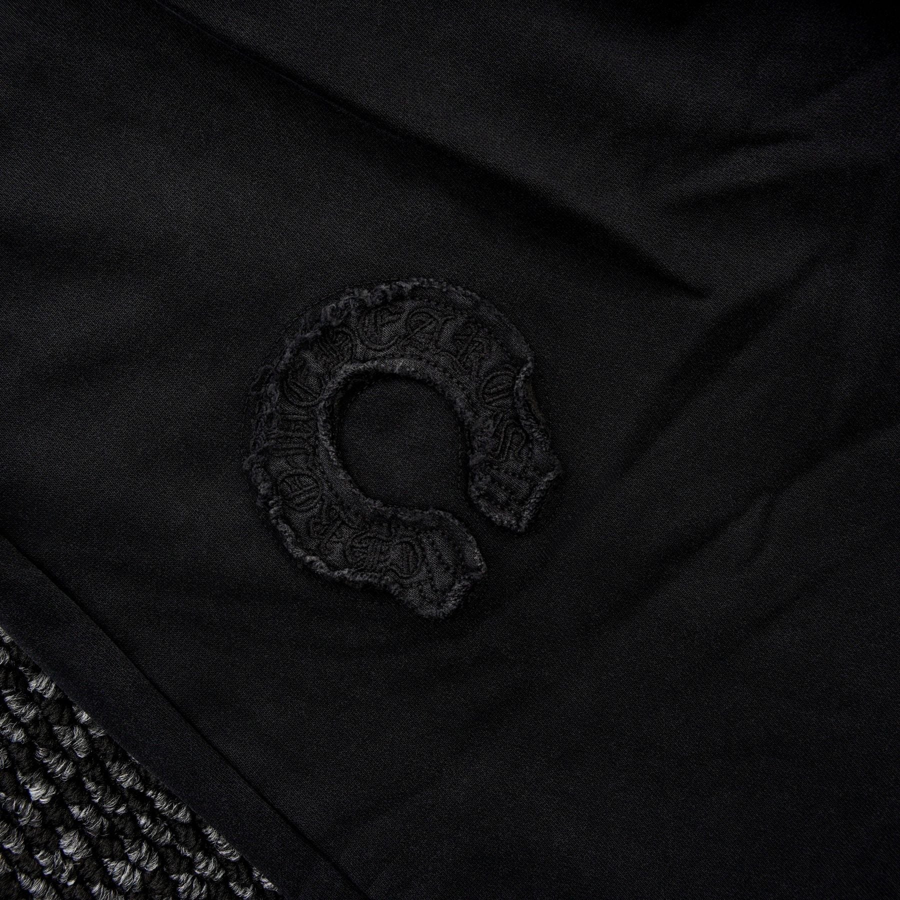 Chrome Hearts Horseshoe Embroidered Black Pants — fabric_closeup