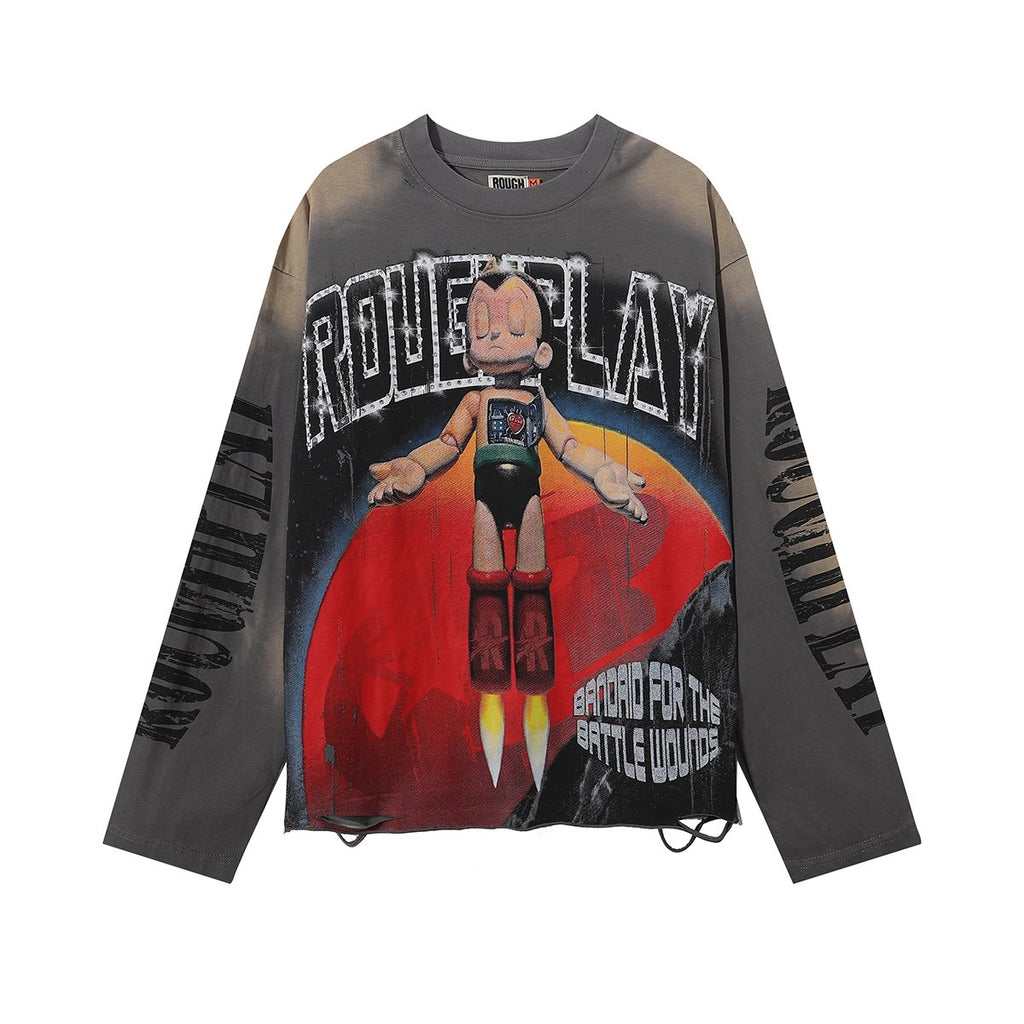 Rough Play Astro Boy Rhinestone Graphic Long-Sleeve T-Shirt — hero