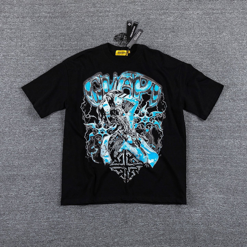 GUAPI Blue Graphic Short-Sleeve T-Shirt — hero