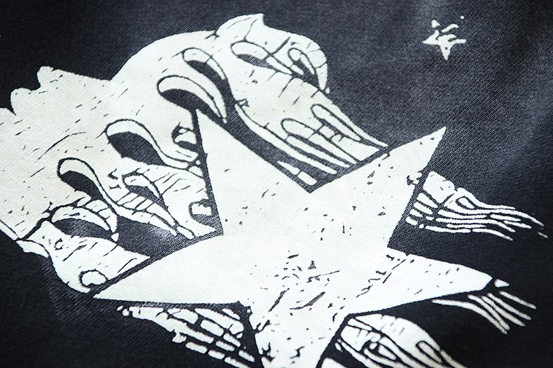 Hellstar 08 Graphic Washed Black Shorts — detail