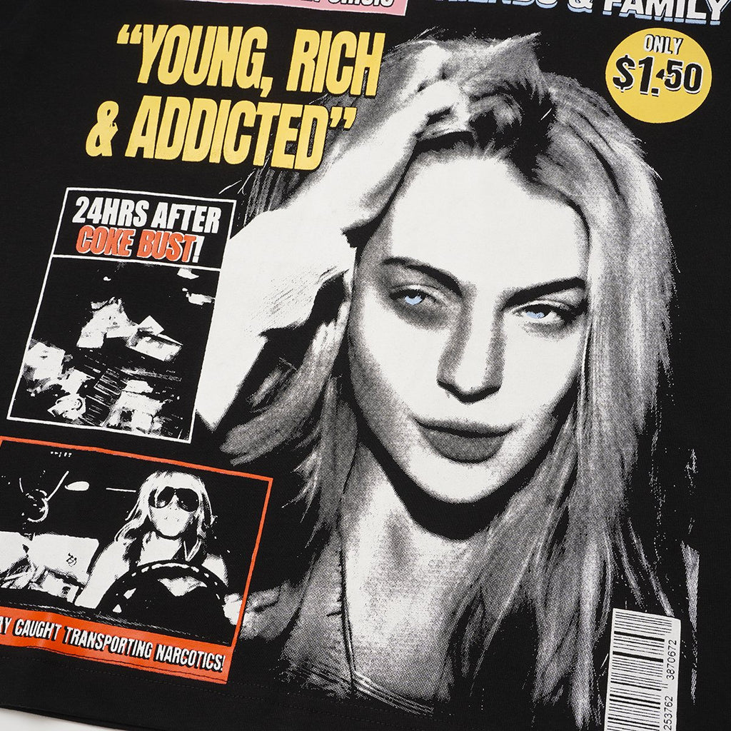 ASAALL Young Rich Addicted Portrait Graphic T-Shirt — detail