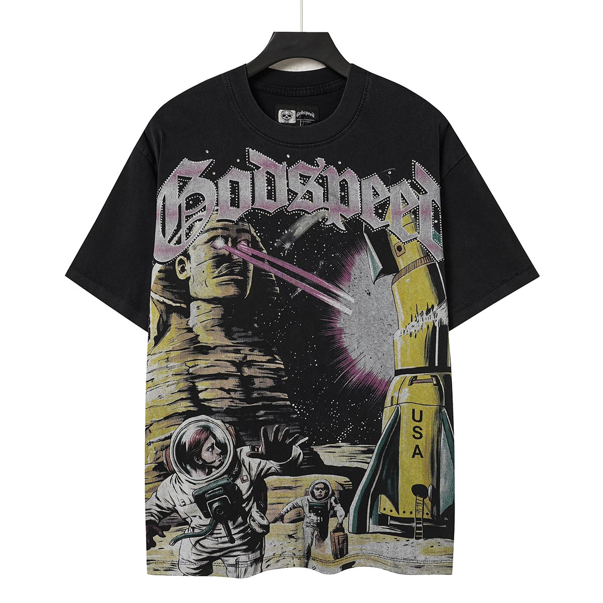 Godspeed Astronaut Rocket Graphic T-Shirt — hero