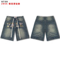 Valley Dreams Plaid Appliqué Rhinestone Denim Shorts — hero