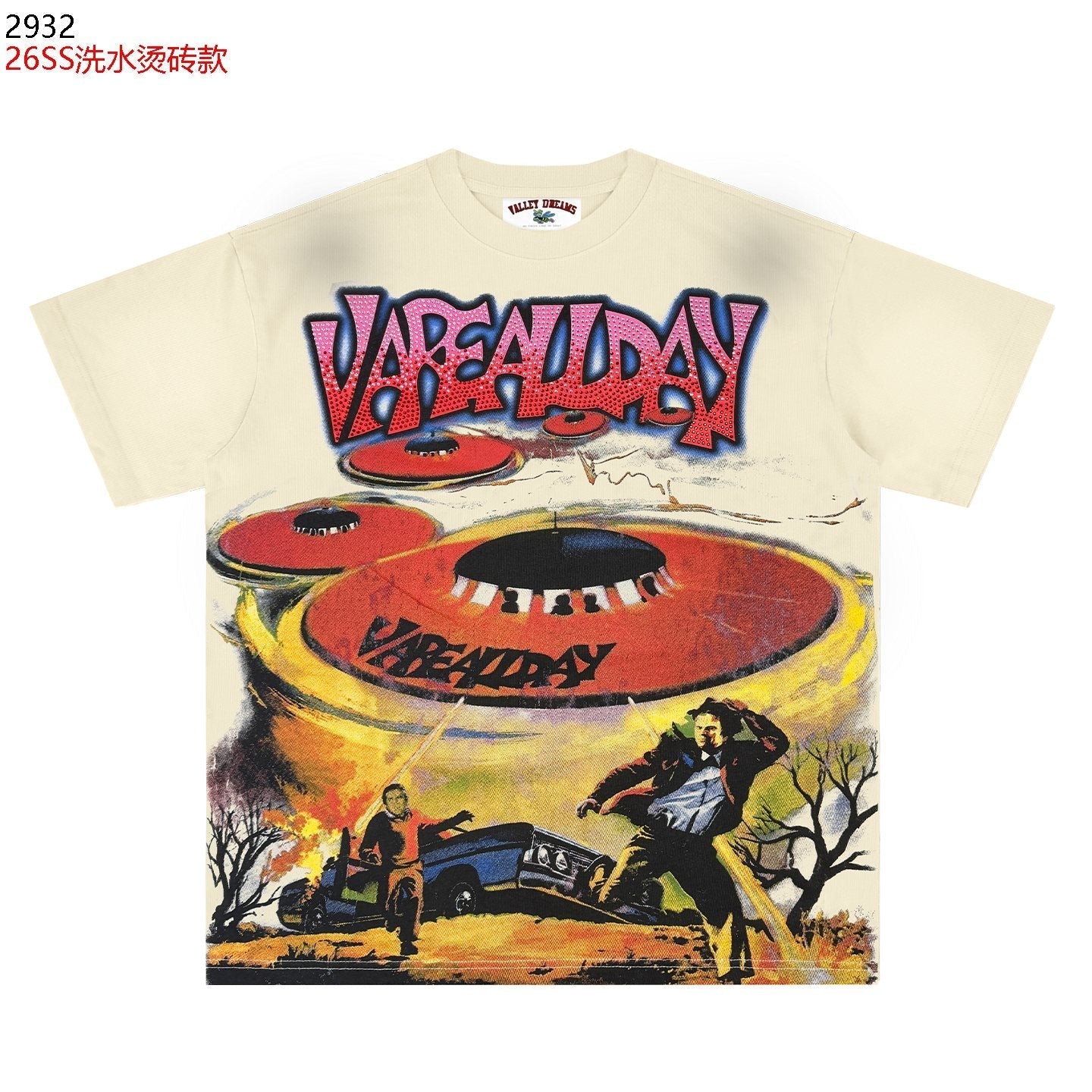 Valley Dreams UFO Comic Graphic Short-Sleeve T-Shirt — hero