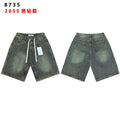 VALLEY Rhinestone Splatter Washed Denim Shorts — hero