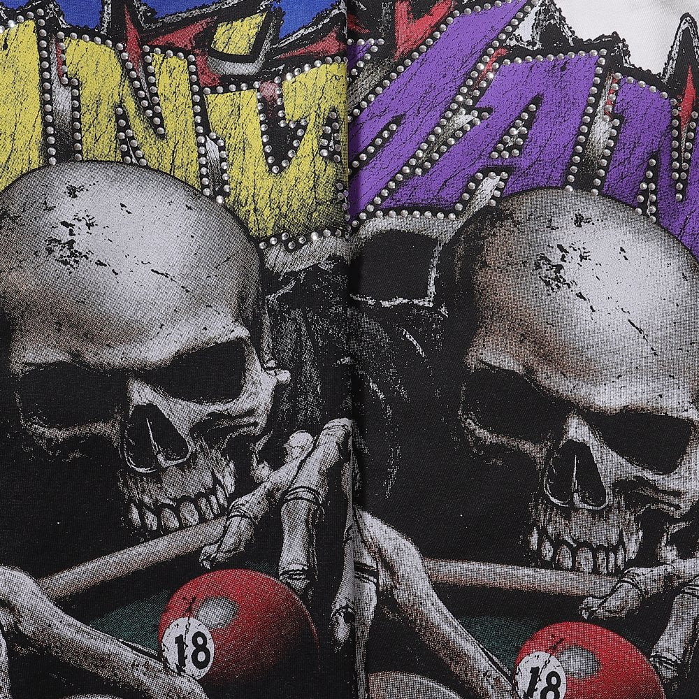 BKYS Revival Maniac Skull Billiards Graphic T-Shirt — detail