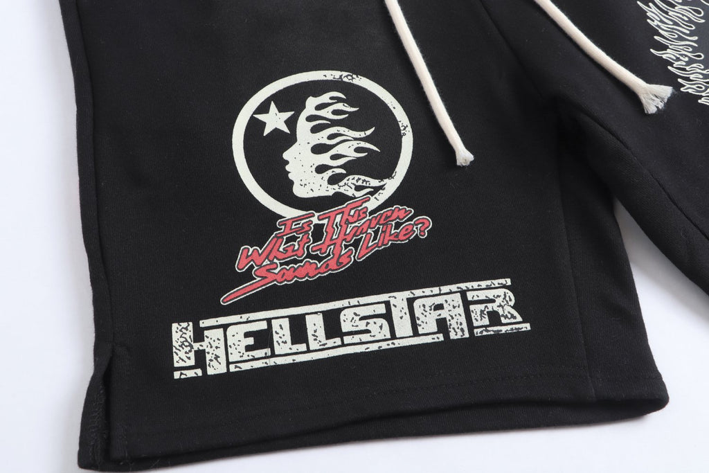 Hellstar Records Graphic Drawstring Shorts — detail