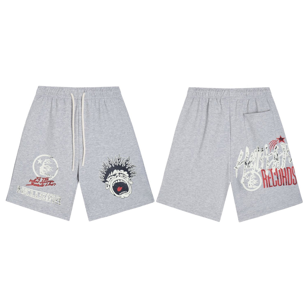 Hellstar Records Graphic Drawstring Shorts — front