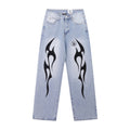 Hellstar Thorn Graphic Light Blue Jeans — front