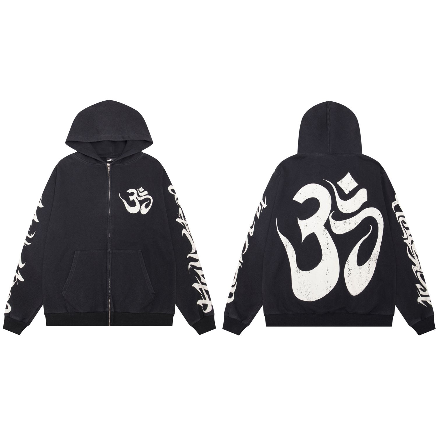 Hellstar Om Graphic Zip-Up Hoodie — hero