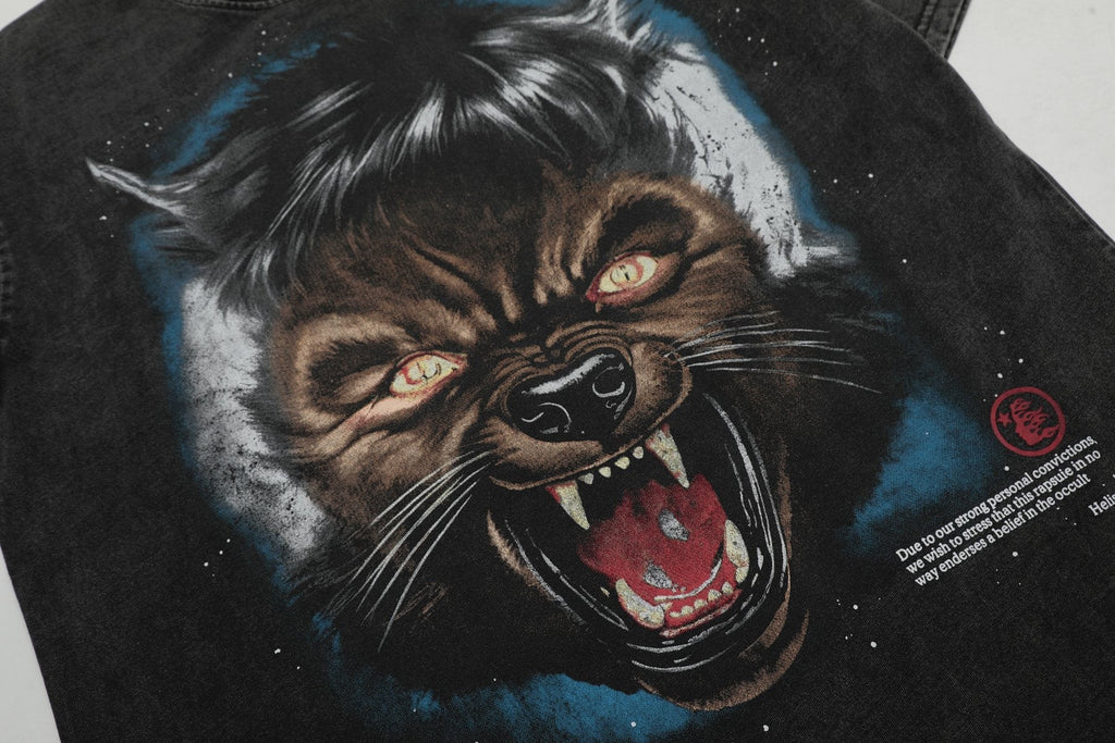 Hellstar Moon Animal Graphic T-Shirt — detail