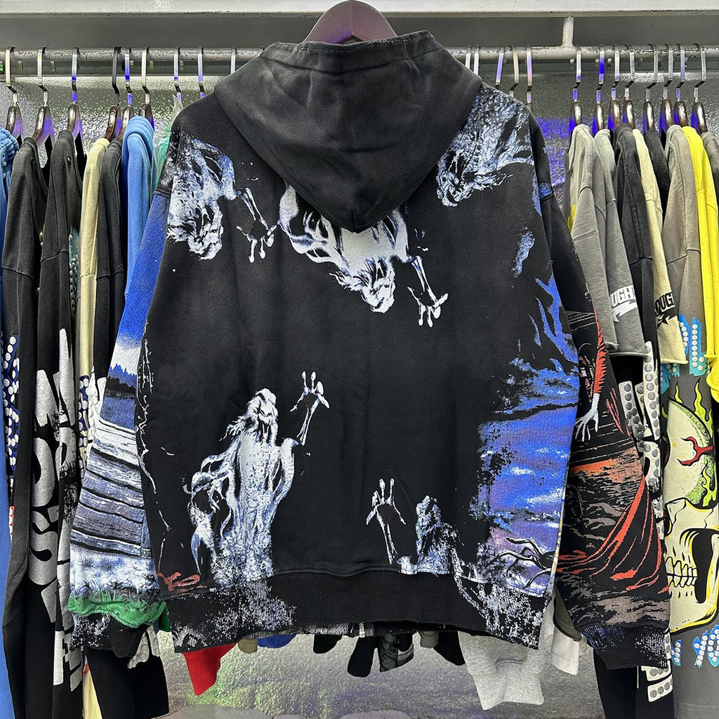 VALE USA Ghost Halloween Graphic Zip-Up Hoodie — context