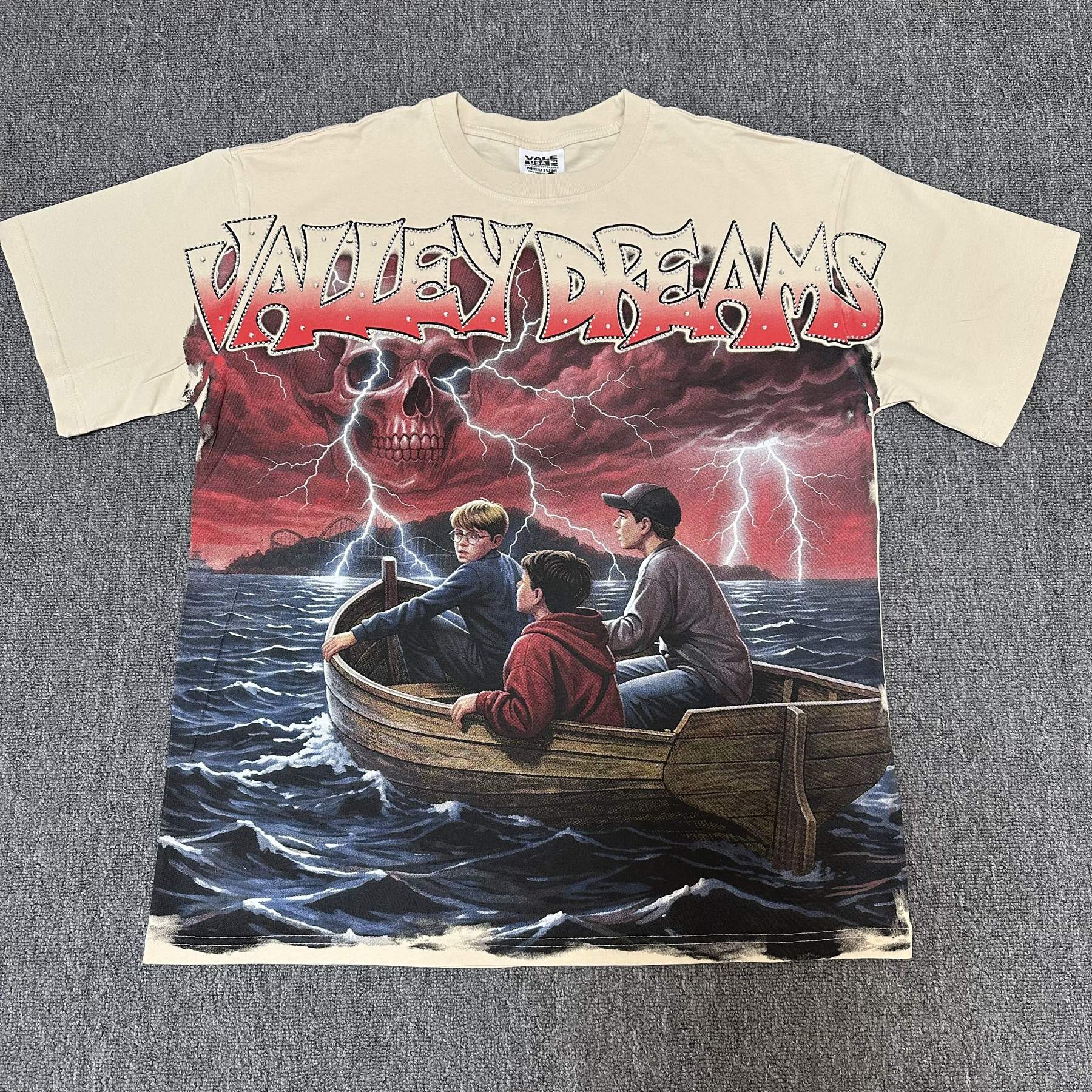 VALE USA Dreams Rhinestone Graphic T-Shirt — front