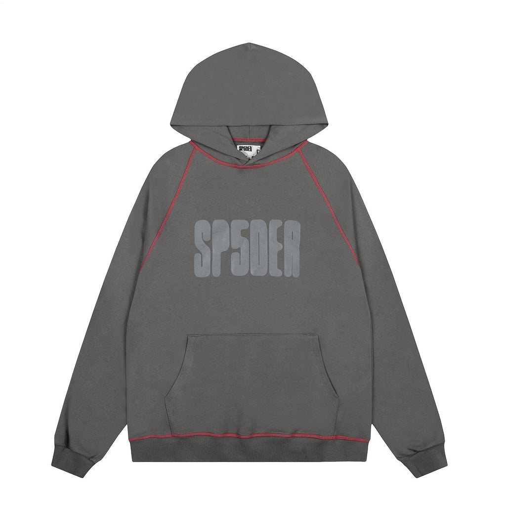 Sp5der Charcoal Gray Hoodie & Sweatpants Matching Set — front