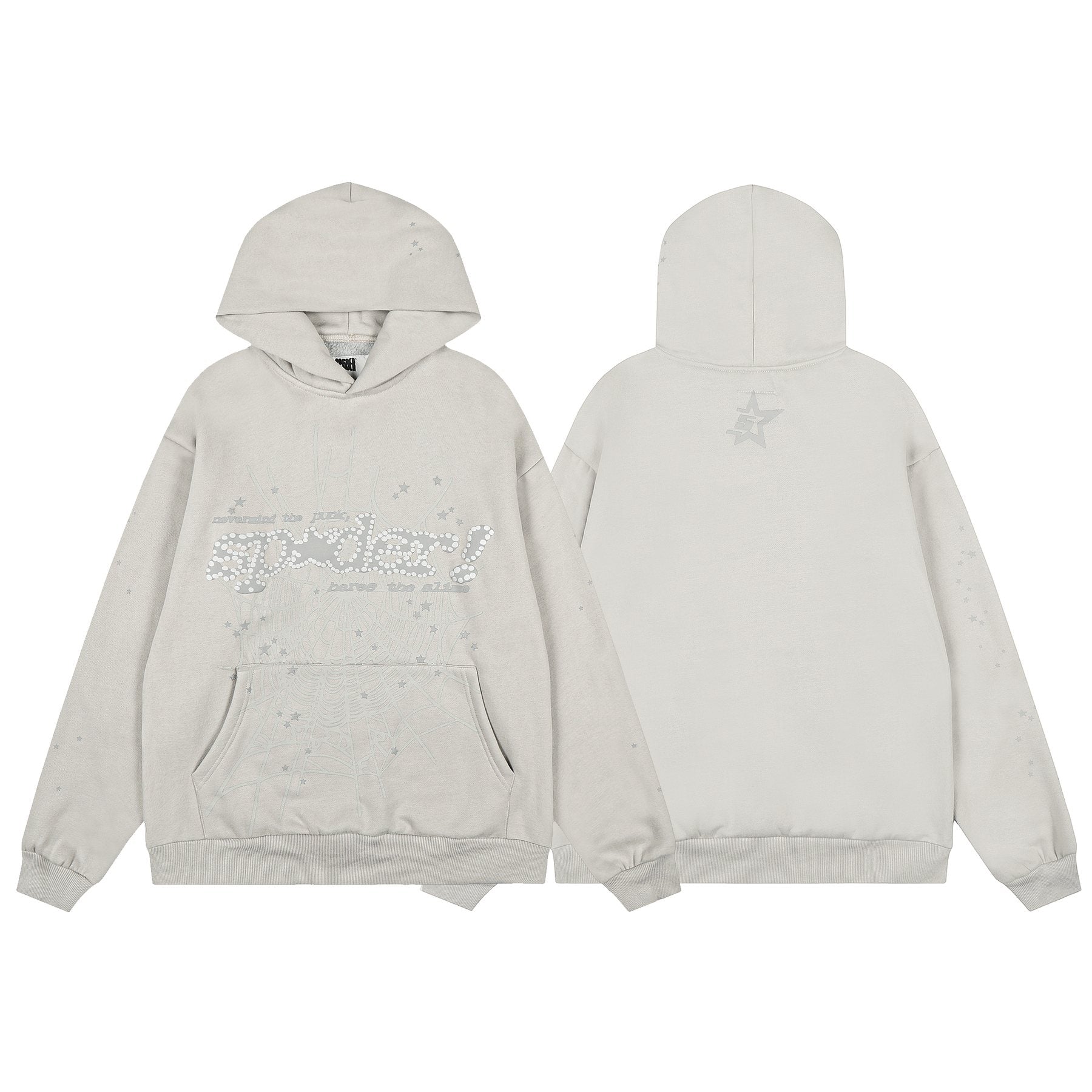 Sp5der Star Graphic Hoodie & Sweatpants Matching Set — front
