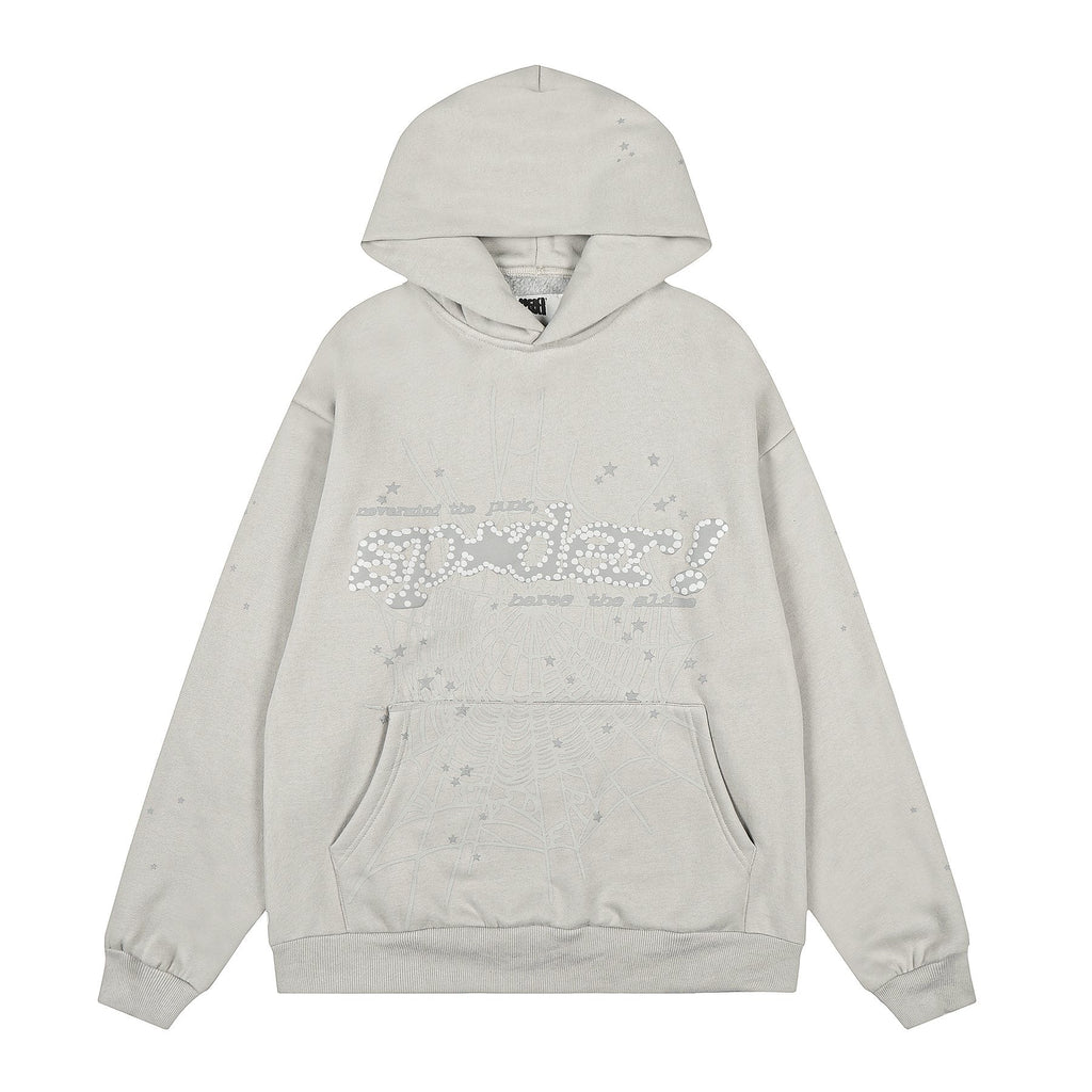 Sp5der Rhinestone Star Hoodie & Sweatpants Set — front