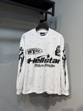 Hellstar White Black Graphic Long-Sleeve T-Shirt — hero
