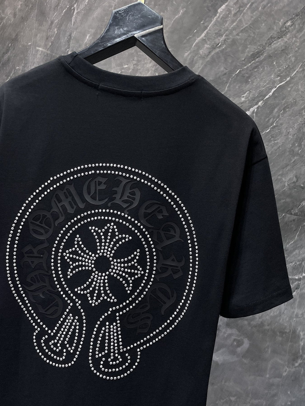 Chrome Hearts Rhinestone Cross Horseshoe Graphic T-Shirt — detail