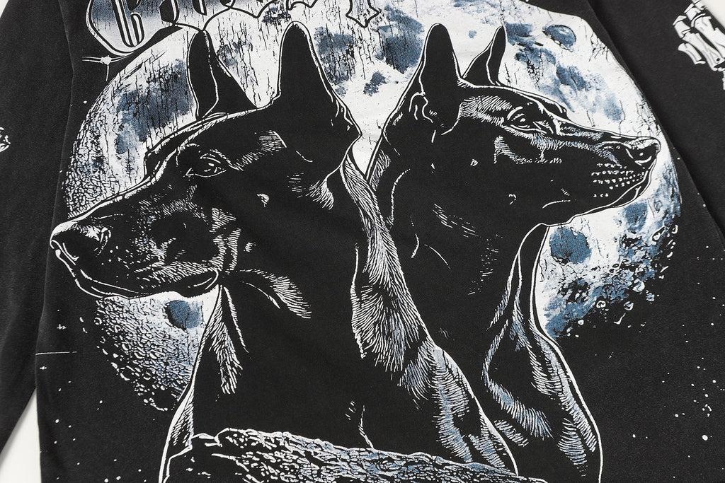 Godspeed Dog Moon Graphic Long-Sleeve T-Shirt — detail