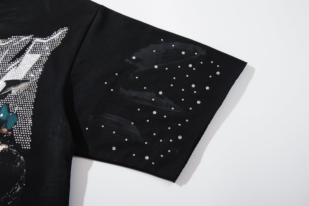 BKYS Revival Rhinestone Portrait Graphic T-Shirt — detail