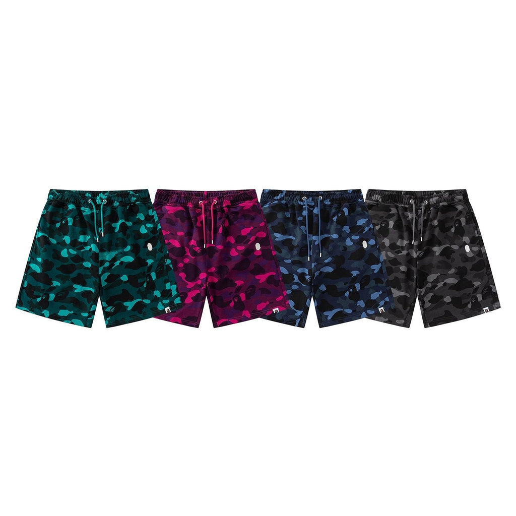 BAPE Camouflage Ape-Head Graphic Shorts — comparison