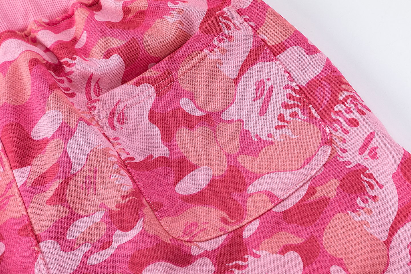 BAPE Camouflage Ape-Head Graphic Shorts — detail