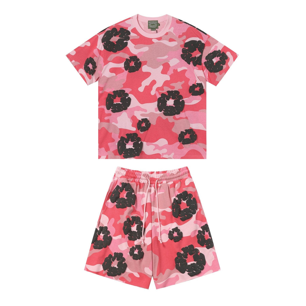 DENIM TEARS Cotton Flower Camo Short-Sleeve Set — front