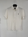 Test2-Ralph Lauren Ivory Linen Short-Sleeve Button-Front Shirt — front